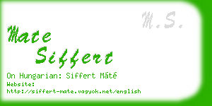 mate siffert business card