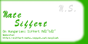 mate siffert business card